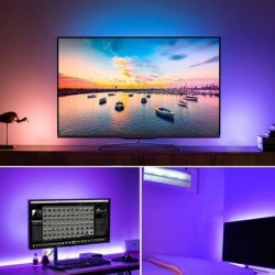 TV Arkası USB Led Işık RGB Şerit Led 3x50 cm (Kumandalı Hazır set)