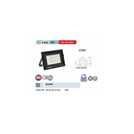 Horoz 50 Watt Led Projektör Slim Kasa Günışığı Renk Çeşidi 2700 Kelvin (1 Yıl Garanti)