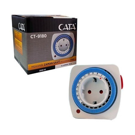 Cata CT-9180 3500 Watt 16 Amper Mekanik Zaman Ayarlı Priz