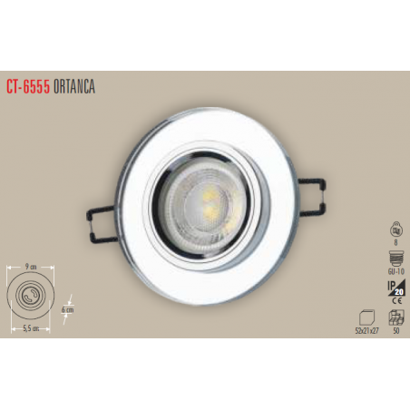 Cata CT-6555 Gu10 Ortanca Dekoratif Cam Spot Kasası