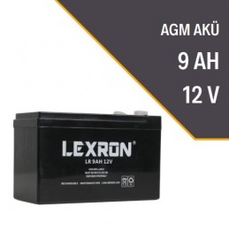 Lexron 12 Volt 9 Amper Bakımsız Kuru Tip Ups Akü (1 Yıl Garanti)