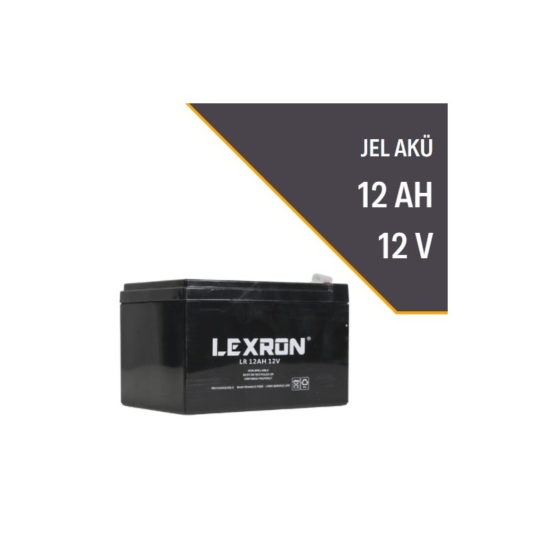 Lexron 12 Volt 12 Amper Bakımsız Kuru Tip Akü (1 Yıl Garanti)