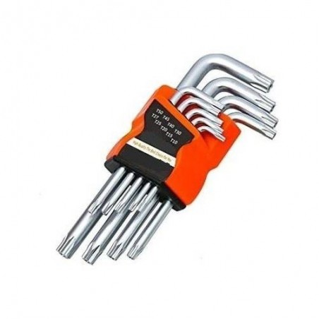 Q Tools 9 Parça Yıldız Torx Uçlu Büyük Boy Alyan Anahtarı Takımı Seti