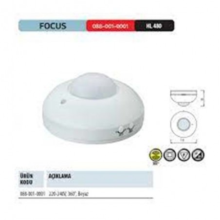 Horoz Focus Sıva Üstü 360 Derece Sensör -(1 Yıl Garanti)-