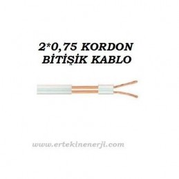 2X0,75 Kordon Kablo (1.sınıf 1.kalite)(5 Metre Satışımız)