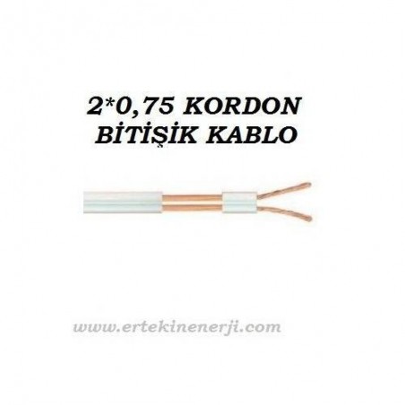 2X0,75 Kordon Kablo (1.sınıf 1.kalite)-(50 Metre Satışımız)
