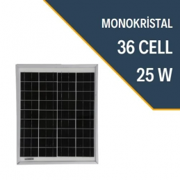 Lexron 25 Watt Monokristal Güneş Paneli Yüksek Verim (10 Yıl Garanti)