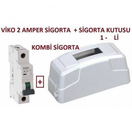 Viko 2 Amper Sigorta + Tekli Sigorta Kutusu , Viko 2 Amper B Tipi Sigorta