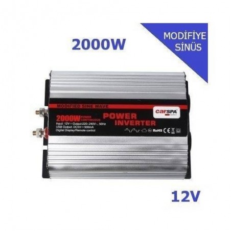 CARSPA 2000 WATT 12 VOLT İNVERTER (2 YIL GARANTİ)